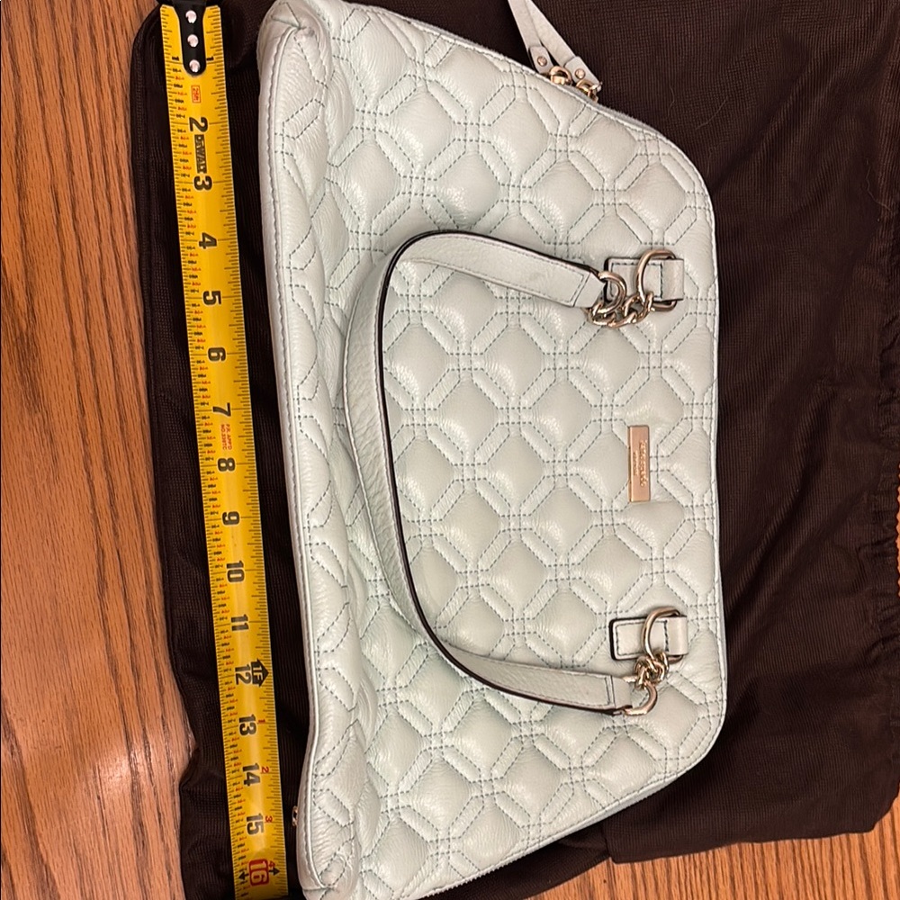Kate Space Quilted Light Aqua Bag